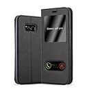 Cadorabo Funda Libro para Samsung Galaxy S8 en Negro Cometa - Cubierta Proteccíon con Cierre Magnético, Función de Suporte y 2 Ventanas- Etui Case Cover Carcasa