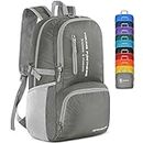 ZOMAKE Lightweight Packable Backpack - 35L Light Foldable Hiking Backpacks Water Resistant Collapsible Daypack for Travel(Dimgray)