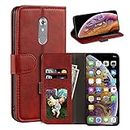 Case for ZTE Axon 7 Mini, Magnetic PU Leather Wallet-Style Business Phone Case,Fashion Flip Case with Card Slot and Kickstand for ZTE Axon 7 Mini 5.2 inches-Red