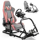 Marada G920 Racing Simulator Cockpit Frame Large Round Tube Racing Wheel Stand Stable and Adjustable Compatible with Logitech G25 G27 G29 G920 Thrustmaster T80 T150 Wheel, Pedals, Seat, Shifter Not Include