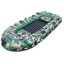 IRIS Kayaking Portable 4 Persons Camouflage Inflatable Rubber Fishing Dinghy Air Raft Rowing Boat Suitable for Water Surfing (272 x 152 cm)