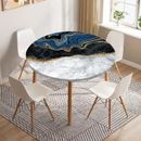 Round Dining Tablecloth Elastic Waterproof Oilproof Table Cover Modern Kitchen