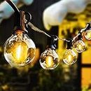 AVANLO LED Outdoor String Lights Mains Powered with Plastic Bulbs, 30FT Garden Patio String Lights Outdoor Festoon Lights with 16+1 E12 Bulbs for Indoor & Outdoor Décor Wedding Patio Cafe Party