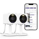 WYZE Cam OG Indoor/Outdoor 1080p WI-Fi Smart Home Security Camera with Color Night Vision, Built-in Spotlight, Motion Detection,2-Way Audio, Compatible with Alexa & Google Assistant,White (Pack of 2)