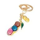 CALLARON 4pcs Peanut Keychain Ladies Hand Bags Bling Keychains Womens Wallets Womens Car Accessories Mobile Pendants Teen Girl Gift Phone Wallet Luxury Car Accessories Rhinestones Toy Metal