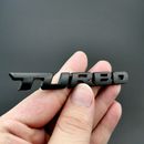 3D Black Metal TURBO Logo Emblem Badge Car Sticker Decal Decorative Accessories