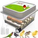Okköbi OBI-12 Egg Incubator for Hatching Chickens, Ducks & Other Birds + NEW Version + Automatic Egg Turner + Temperature Control + Humidity Display + Integrated Egg Candler + 5 YEAR WARRANTY