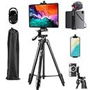Tripod, Lusweimi 69-Inch Camera Tripod for iPad pro & iPhone Compatible with Tablet/iPad Pro 12.9 inch/Webcam/Video Camera, iPad Pro Tripod Stand with Wireless Remote & Bag for Vlog/Video/Photography