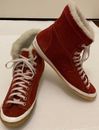 Women’s CLARKS Classics leatherLamb high top shoes burgundy insulated size 9 1/2