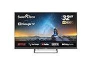 Smart Tech TV LED HD 32" (80 cm) Smart TV Google 32HG01V HDMI, USB, Résolution: 1366 * 768, modèle 2024 [Classe énergétique E]
