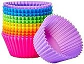 Amazon Basics Reusable Silicone Baking Cups, Muffin Liners-Pack of 12, Multicolor