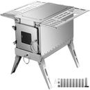 VEVOR Outdoor Wood Stove, SS304 Portable Camping Outdoor Camping Wood Burning Stove Stainless Steel in Brown/Gray | Wayfair ZPQNLYL-100000001V0