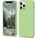 LOXXO® Microfiber Candy Case Compatible for iPhone 12 Pro Max 6.7 inch, Shockproof Slim Back Cover Liquid Silicone Case - Matcha Green