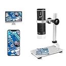 Jiusion WiFi USB Digital Microscope 50 to 1000x Wireless Magnification Endoscope 8 LED Mini HD Camera with Updated Stand Portable Case, Compatible with iPhone iPad Android Mac Windows