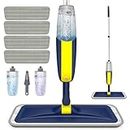 Spray Mop for Cleaning Floors, HOMTOYOU Microfiber Floor Mop Dry Wet Mop with 2 Refillable Bottles and 4 Washable Pads 360° Rotatable Cleaning Mop for Home Kitchen Hardwood Laminate Wood Tiles