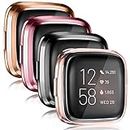 4 Pack Vancle Case Compatible with Fitbit Versa 2, Soft TPU All-Around Cover Anti-Scratch Screen Protector Bumper for for Versa 2 Smartwatch Only