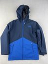 The North Face Apex Elevation Jacket Boys Medium 10/12 Hood 2 Toned Blue Pockets