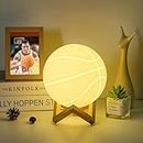 Mydhall Basketball 3D Night Light，16 Colors Basketball Light Toys Sport Fan Basketball Decor for Boys Room Birthday Gifts Lamp (5.9inches)