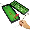 Golf Pen Set Mini Desktop Golfball Stift Geschenk beinhaltet Putting Green 3 Clubs Pen Balls und