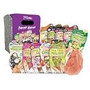 7th Heaven Pamper Hamper Skincare Set - 9 x Face Masks Skincare, 1 x Hair Masks for Dry Damaged Hair and 1 x Body Puff - Gift Set of Peel Off Face Masks & Clay Face Mask Sachets
