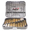 NEW 260PC METRIC TITANIUM DRILL BIT SET WITH CARRY CASE ND-1009