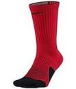 NIKE Dry Elite Unisex 1.5 Crew Basketball Socks (1 Pair), University Red/Black/Black, X-Large