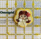 Little Girl 👧 Iron On Patch Bow Flower Embroidered Yellow Brown Hair
