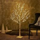 Christmas Decoration Lit Up White Birch Twig Branch Tree Warm White LED Tips Ind