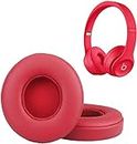Laprite Replacement Ear Pads Cushions Kit Memory Foam Earpads Cushion Cover for Beats Solo 2.0/3.0 Wireless Headphone 2 Pieces (Red)