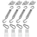 HOMPER Awning Attachment Set, Heavy Duty Sun Shade Sail Stainless Steel Hardware Kit for Garden Triangle and Square, Rectangle, Sun Shade Sail Fixing Accessories