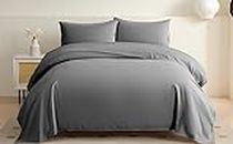 Microfiber Bed Sheet Set/Comfy/Extra Soft/Shrinkage&Fade Resistant/Easy care-15inch deep Pockets (Dark Gray, Queen)
