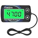 Timorn Small Engine Tachometer Hour Meter: Timorn Digital Inductive Waterproof Tiny Tach Meter & RPM Meter & HR Meter for Dirt Bike | Chainsaw | Lawn Mower | Generator Motorcycle Boat Marine Outboard