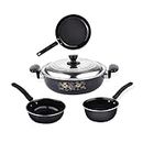 Kashvi 4 Pieces Accessories | Non Stick Induction Cookware Cooking Cooktop Combo Set for Kitchen | Kadai with Lid, Sauce pan, Fry - Frying Pan, Tadka Pan | Made of Cast Iron