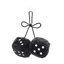 ECSiNG Car Hanging Furry Dice Soft Dice Ornament with Suction Cup Hanging Decoration Hanging Dice Pendant with Dots for Car Interior Home Office 6cm Black