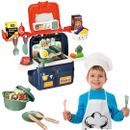 42 Pcs Kids Pretend Play Home Kitchen Toy Set Backpack Food Play Toy Set Toddler