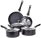 Amazon Basics Non-Stick Cookware Set, Pots and Pans - 8-Piece Set