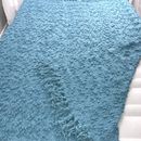 Storehouse Throw Blanket Solid Blue With 2" Fringe On 2 Sides Cover 51" x 66"