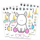 24 Make A Unicorn Stickers for Kids - Rainbow Unicorn Theme Birthday Party Favors - Let Your Girls or Boys Get Creative & Design Their Favorite Unicorn Stickers - Fun Craft Project for Children 3+