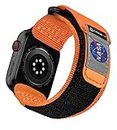 Made for Apple Watch XL Band, NASA Licensed Rugged Nylon Leather Sports Strap With Woven Loop Design For iWatch Ultra 49mm/45mm/44mm, Tough Tactical Replacement Band Series 9/8/7/6/5/4/3/2/1/SE