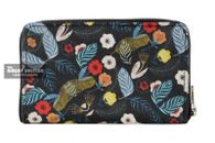 Schwarze Damen-Geldbörse Multi-Blumenmuster Leder Clutch Handtasche Geldbörse Tasche