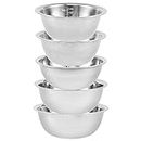 5 Pcs Mixing Bowls Set Stainless Steel Mixing Bowl Salad and Fruit Bowls Stainless Steel Bowl Kids Mixing Large for Space Saving Storage for Mixing Cooking Baking Prepping and Food Storage