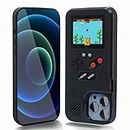 WeLohas Gameboy Coque pour iPhone 13 Mini, portable rétro 168 jeux classiques, écran vidéo couleur pour iPhone, coque de téléphone anti-rayures et antichoc noire