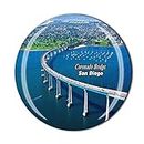 Coronado Bridge San Diego 3D USA Kühlschrankmagnet Souvenir Kristall Glas Magnet Reise Souvenir Sammlung Geschenk Home Küche Dekoration