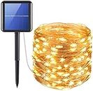 XERGY Solar Fairy String Light Outdoor, 39 Ft 120 LED with 800 mAh Inbuilt Rechargeable Battery IP65 Waterproof 8 Modes Copper Wire for Garden Yard Diwali&Home Decor led Lights