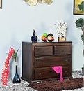 EBANSAL Wooden Chest of Drawers for Storage, 4 Drawers Dresser for Living Room, Drawing Room, Bedroom & Office, Solid Wood Sheesham, Walnut Finish