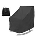 PandaHug Patio Rocking Chair Cover Waterproof Oxford Fabric Heavy Duty Veranda Reclining Garden Chair Cover Outdoor Furniture Protective Cover (Black)