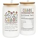 Thank You Gifts for Women, Boss, Manager, Office, Teacher, Nurse, Mom - Chaos Coordinator Gifts - Administrative Professional Day Gifts, Coworker Birthday Gifts - Boss Lady Gifts - 20 Oz Can Glass