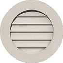 Ekena Millwork GVWRO18X1802SDPWR Primed, Decorative, Smooth Western Red Cedar 18" Width x 18" Height Round Gable Vent with Decorative Face Frame