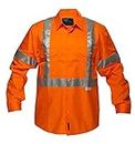 Prime Mover MX301 Lightweight Cotton Long Sleeve Shirt Orange, Large