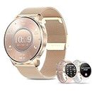Lefitus Smartwatch für Damen mit Bluetooth-Anruf, 1,32 Zoll HD-Tracker Fitness mit Musik-Herzfrequenzmesser, Schlafmesser, Stoppuhr, Smartwatch für Android iOS
